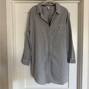 Victoria's Secret Navy and White Striped Button-Up